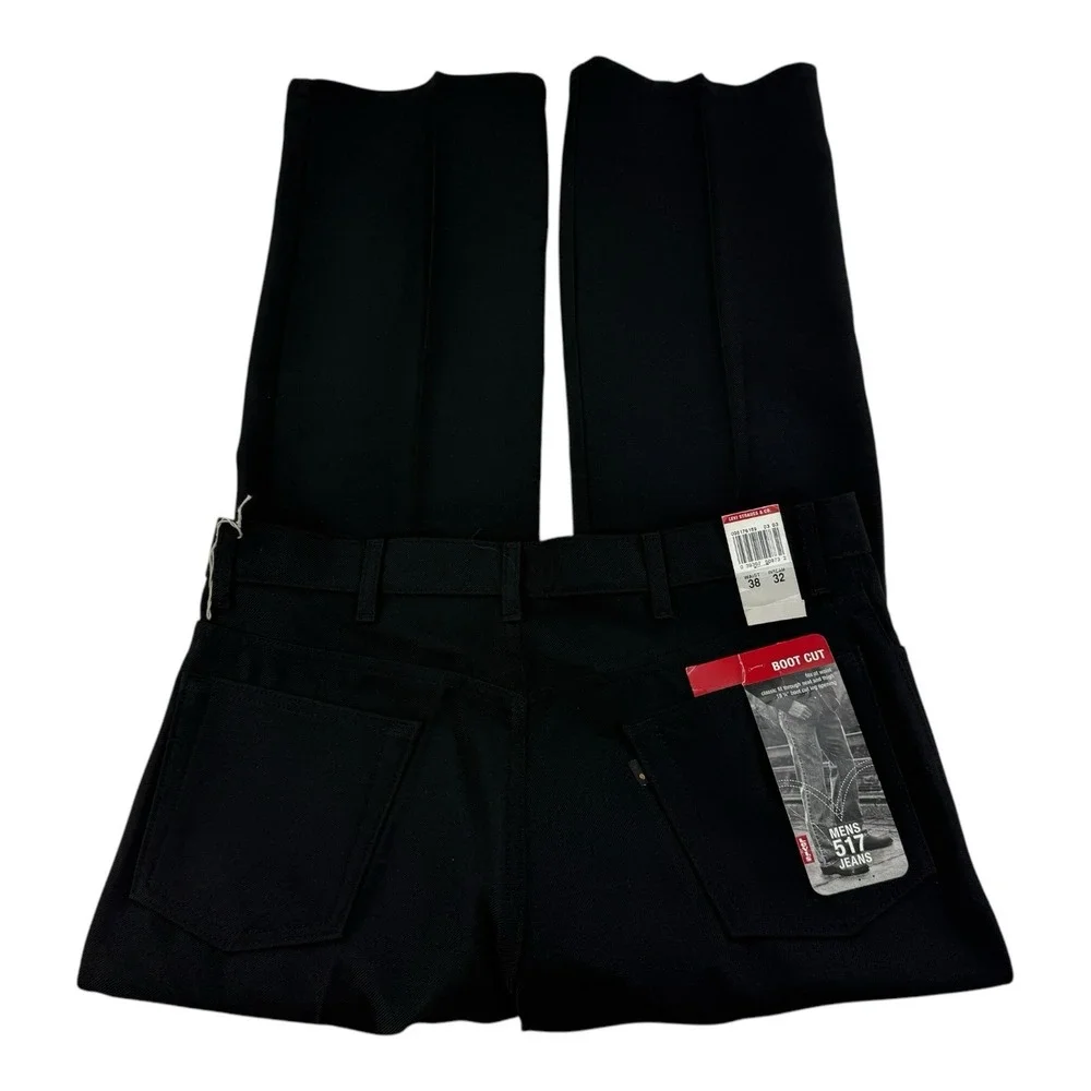 Levi's 517 Black Boot Cut Polyester Pants Men's Size‎ 38x32 NWT